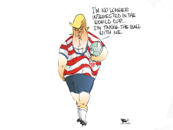 TRUMP TAKES GLOBE FROM WORLD CUP by Becs
