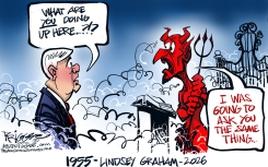 LINDSEY GRAHAM by Milt Priggee