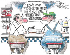 VOTING AGAINST, NOT FOR, SOMEONE by John Darkow