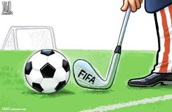 FIFA GOLF CLUB NEAR SOCCER BALL by Luojie