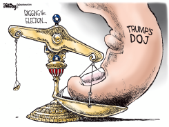 TRUMP DOJ WEIGHS DOWN JUSTICE SCALE by Bill Day
