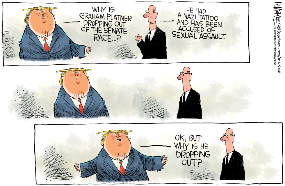 Trump Ignores Scandal Details in Platner Senate Dropout Query