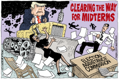 TRUMP BULLDOZER CLEARS WAY FOR MIDTERMS by Monte Wolverton