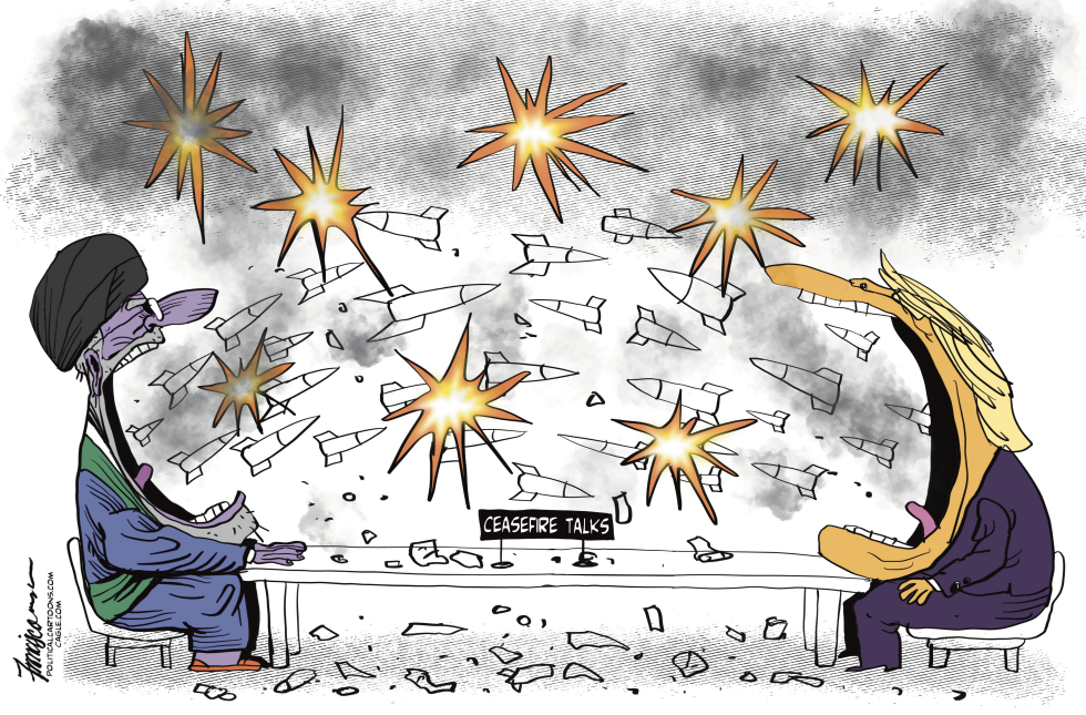 Missiles erupt above rivals at ceasefire table
