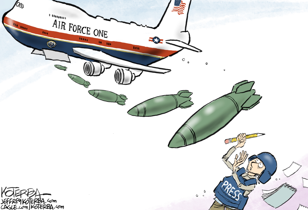 Air Force One Drops Missiles Near Press