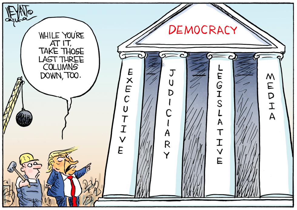 Trump directs worker to demolish remaining democracy pillars