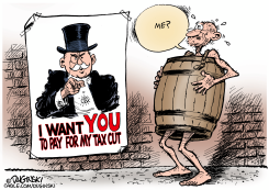 UNCLE SAM DEMANDS TAX CUT PAYMENT by Paul Duginski