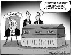 HURRY UP BURY LINDSEY BEFORE CHANGE by Bob Englehart