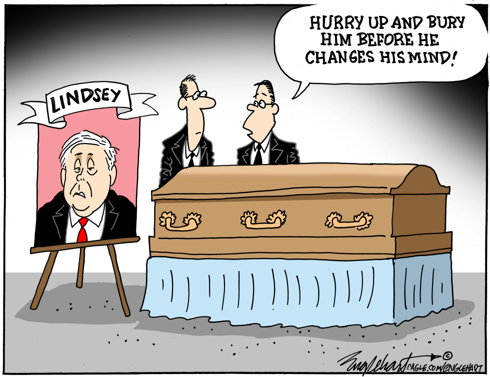 Lindsey portrait stands by casket as aides urge quick burial