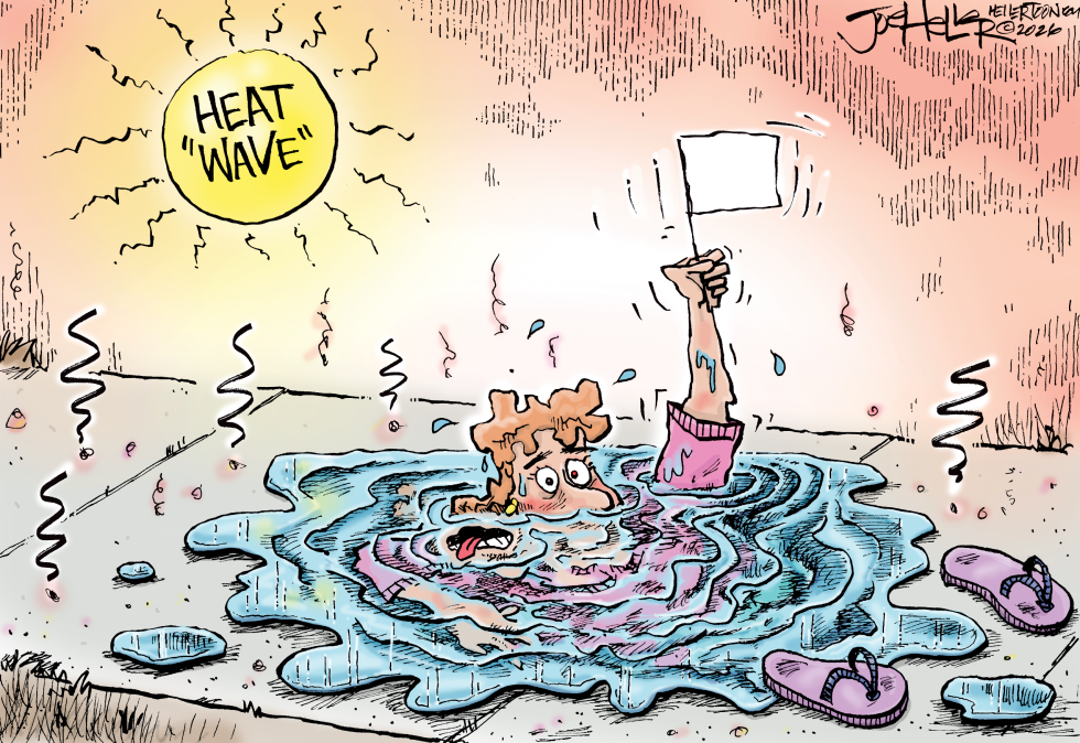 Heat Wave Victim Surrenders With White Flag in Puddle