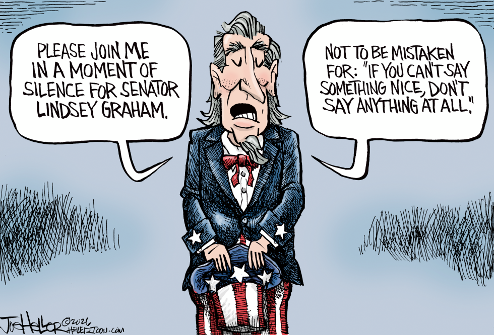 Lindsey Graham as Uncle Sam Requests Moment of Silence