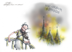 NERO FIDDLES AMID NYC CHURCH BURNINGS by Dick Wright