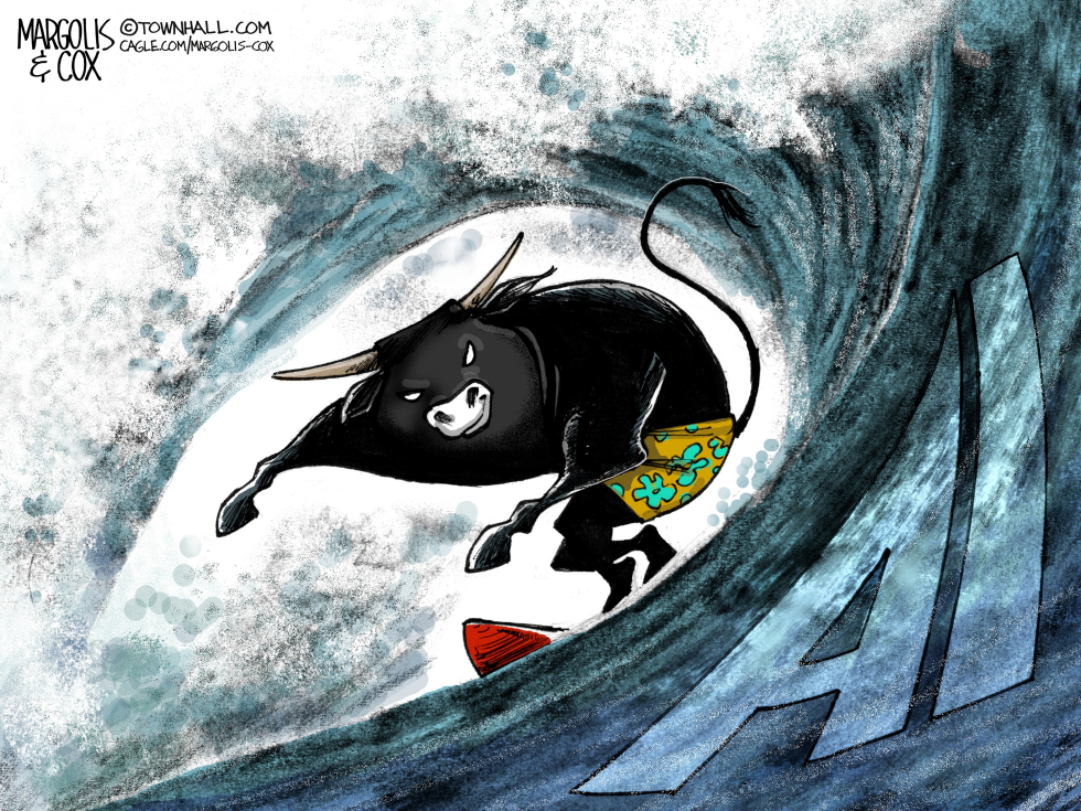 Bull Market Rides Surging AI Wave in New Illustration