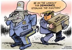 TRUMP STEALS BALLOTS AS DOJ ELEPHANT WATCHES by Paul Duginski