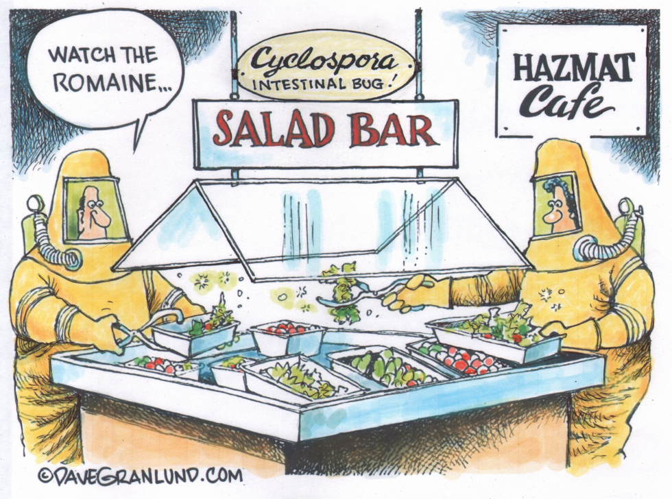 Hazmat Suits at Cyclospora Salad Bar