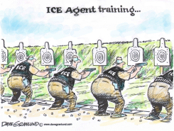 ICE AGENTS TRAINING AT SHOOTING RANGE by Dave Granlund