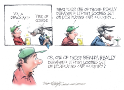 MAN QUESTIONS DEMOCRAT RADICAL LEANINGS by Dick Wright