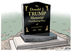 LINDSEY GRAHAM TRUMP MEMORIAL TOMBSTONE by R.J. Matson