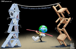 EARTH BALANCES CARDS AND CHAIRS FOR PEACE by Luojie