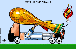 MESSI TRUCK LAUNCHES WORLD CUP TROPHY by Emad Hajjaj