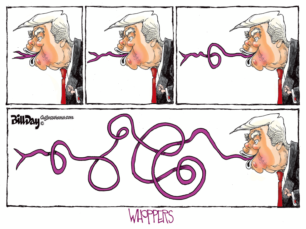 Trump tongue stretches into tangled mass
