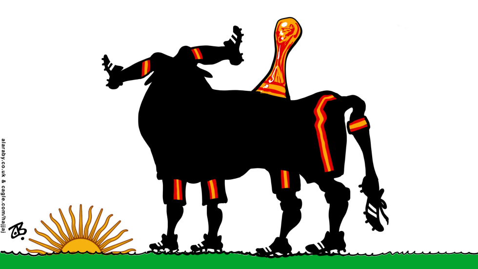 Bull and Fiery Rider Clash in Soccer Silhouette