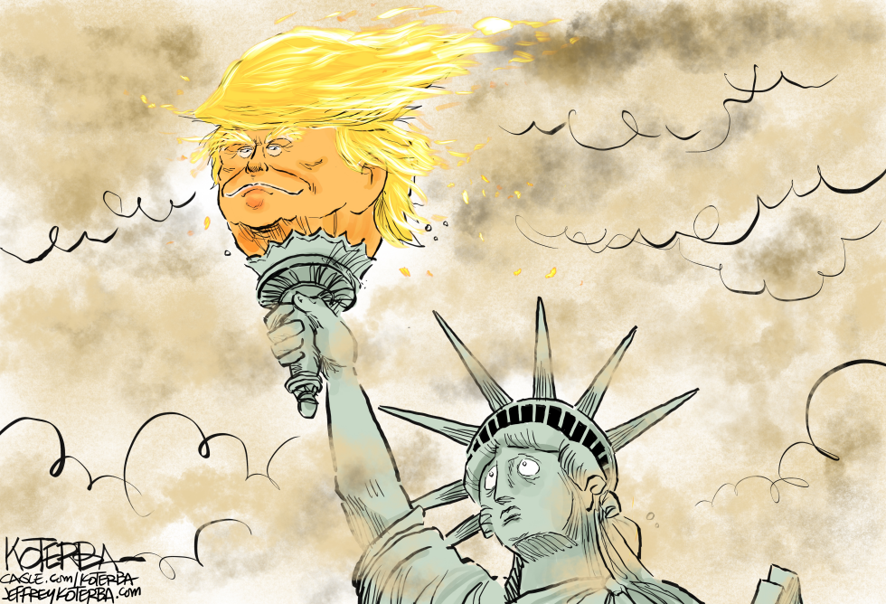 Trump Head Replaces Statue of Liberty Torch