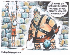 PRISONER THREATENED WITH POLITICAL TV ADS by Dave Granlund