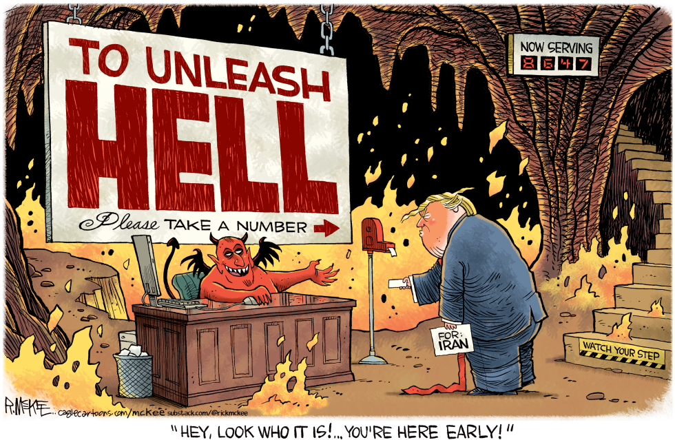 Trump Takes Number at Hell Desk Amid Iran Tensions