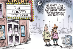 COUPLE CRITIQUES ODYSSEY OVER TAINTED LETTUCE by Joe Heller