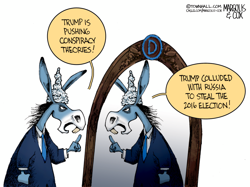 Democrats in tinfoil hats decry Trump conspiracies while repeating Russia collusion claims