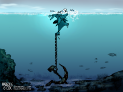 DEMOCRAT CHAINED TO COMMUNIST ANCHOR by Margolis & Cox