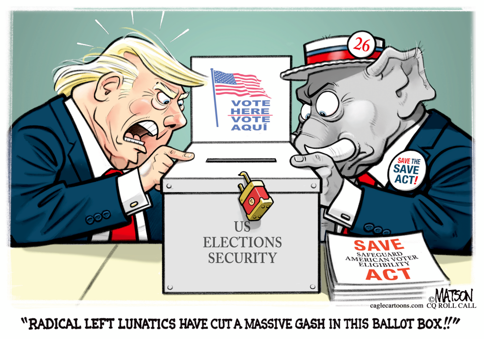Trump Blames Left for Damage to Election Security Box