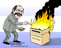 ORTEGA BURNS NICARAGUAN ELECTIONS BOX by Arcadio Esquivel