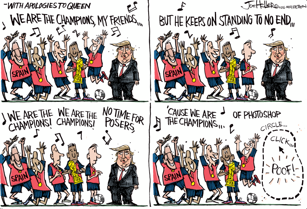 Trump photoshopped into Spain FIFA victory celebration draws mockery
