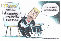 TRUMP IRAN WAR EXIT PLAN by Dave Granlund