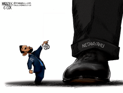 NYC FIGURE CHALLENGES GIANT NETANYAHU BOOT by Margolis & Cox