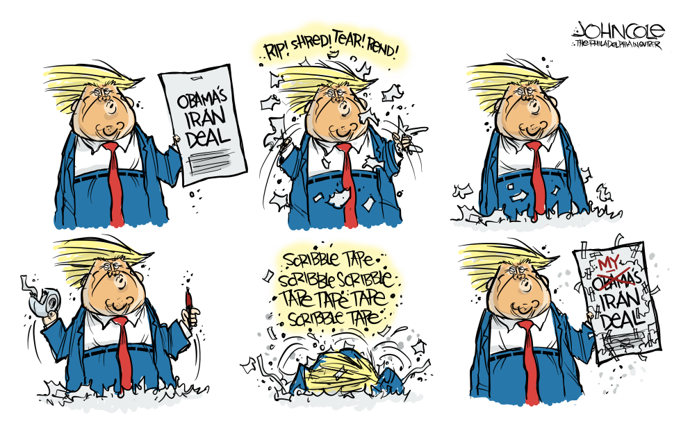 Trump Tears Up Obama Iran Deal Then Tapes It Back Together