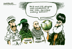IRAN PROXIES RETALIATE WITH ICEBERG LETTUCE by Jimmy Margulies