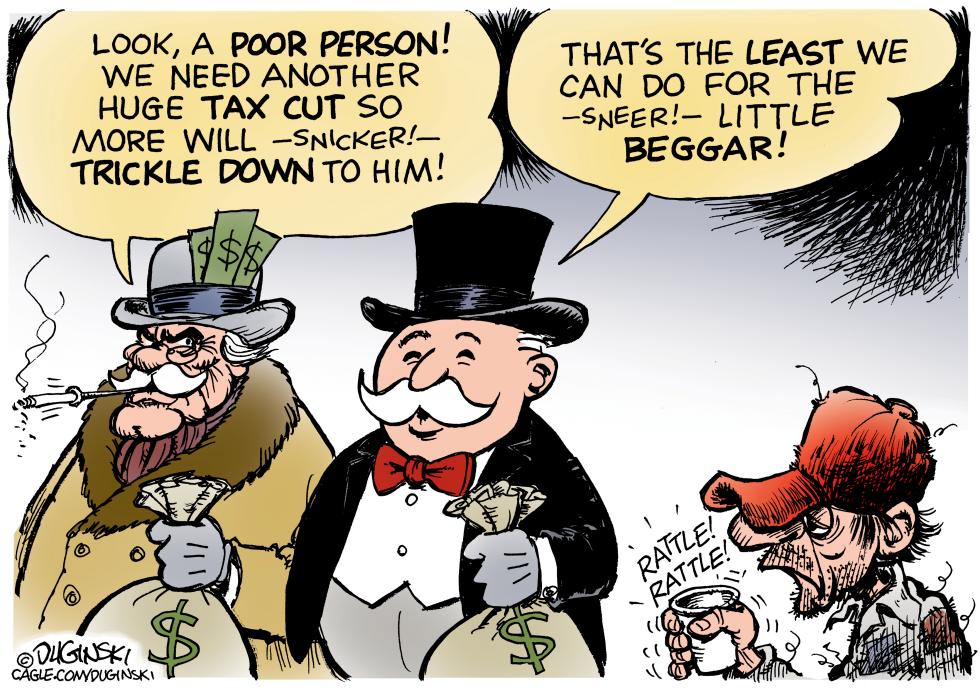 Wealthy figures push tax cuts while mocking the poor