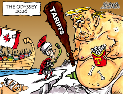 TRUMP CYCLOPS TARIFFS THREATEN CANADIAN ODYSSEY by Steve Nease