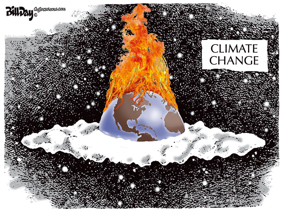Earth Engulfed in Flames as Climate Change Label Appears