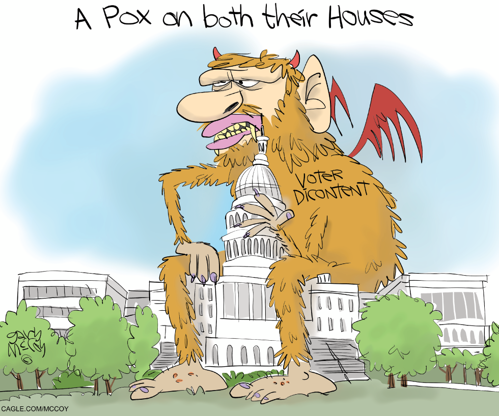 Voter Discontent Towers Over Congress in New Cartoon