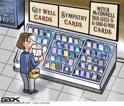 MITCH MCCONNELL HEALTH UNCERTAINTY GREETING CARDS by Steve Sack