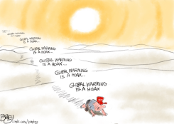 DENYING GLOBAL WARMING WHILE CRAWLING IN DESERT by Pat Bagley