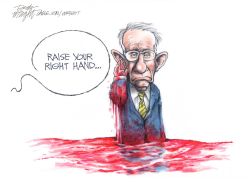 FAUCI RAISES BLOODIED HAND TO SWEAR by Dick Wright