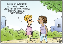 HIGH GAS PRICES BLOCK GROCERY TRIPS by Christopher Weyant