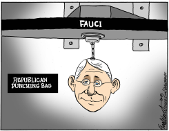 FAUCI AS REPUBLICAN PUNCHING BAG by Bob Englehart