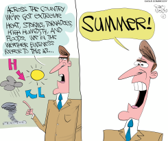 WEATHERMAN LABELS EXTREME WEATHER SUMMER by Gary McCoy