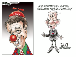 RAND PAUL CLOWN FAUCI NATIONAL HERO by Bill Day